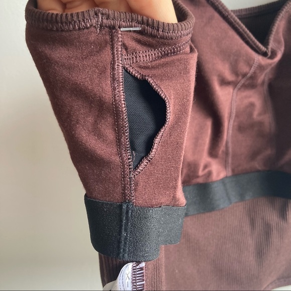 Gap Cropped Ribbed Blackout Brami Cami Sports Bra Purple Eggplant size XL - Picture 5 of 8